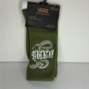 Vans Olive Green Snake Graphic Socks
